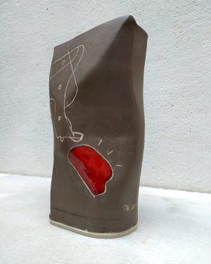 Jarrón cerámico para flor seca