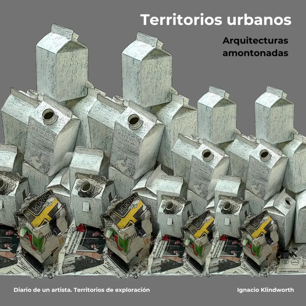 Montenegro Ediciones-Proyectos de impresión Carteles Serie STU/2023 Territorios urbanos Arquitecturas amontonadas. 24x32cm