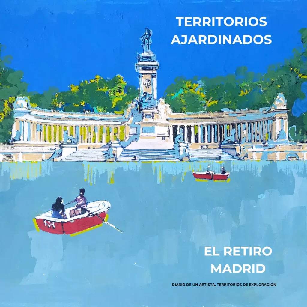 Paseante del Retiro. Carteles Estanque y barcas rojas Montenegro Ediciones 2024 Ediciones
