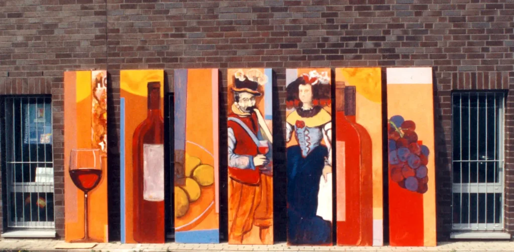 El arte del encargo. El Catavino Münster. Plafones decorativos con temática velazqueña. 230x195x4cm. Mixta sobre tabla. IKlindworth 2001