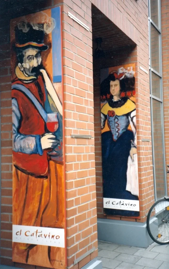 El arte del encargo. El Catavino Münster. Plafones decorativos con temática velazqueña. 30x195x4cm. Mixta sobre tabla. IKlindworth 2001