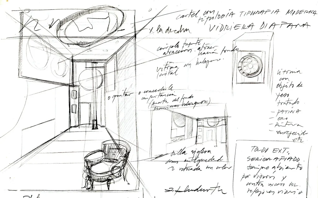 El arte del encargo. Boceto decoración tienda en BCN. 2006 IKlindworth 2024