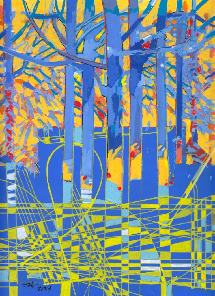 Nuevos soportes, nuevos significados. Arboles. Mixta sobre impresión. Serie 07102023